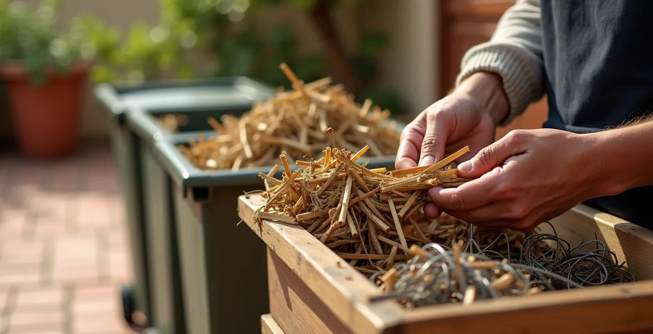 Separazione dei materiali del canniccio per il corretto smaltimento differenziato